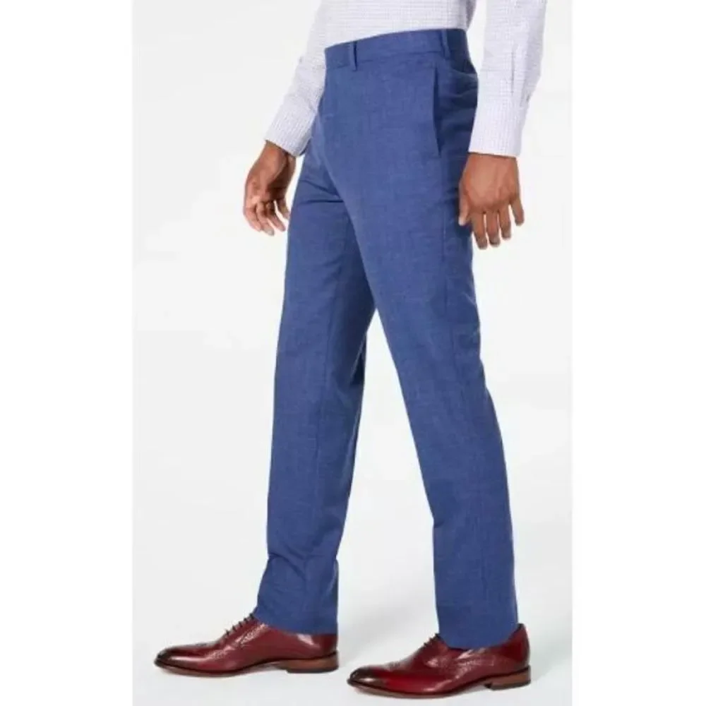 Tallia Men's Orange Slim Fit Blue Melange Suit Pants Size 37 New with Tags